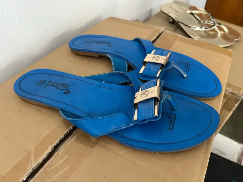 Sandalias planas azules de cuero Todopiel - 2