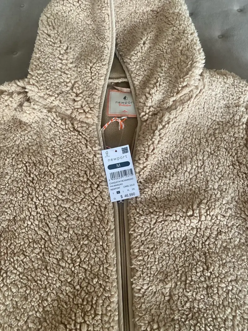 Chaqueta de lana beige con capucha Newport - 1