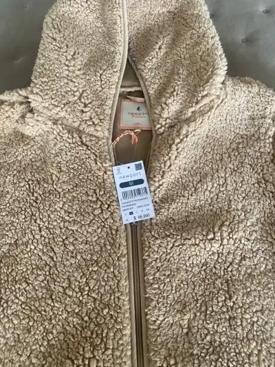 Chaqueta de lana beige con capucha Newport - miniatura 1