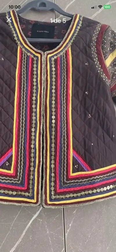 Chaqueta étnica bordada multicolor para mujer - miniatura 1