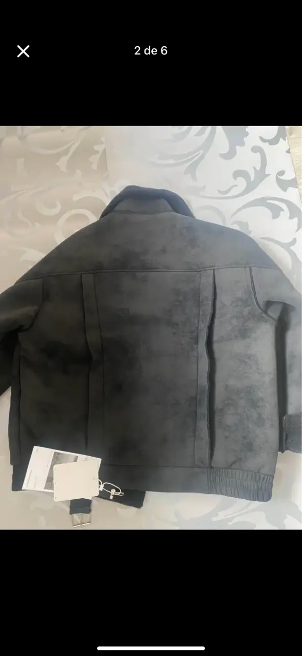Chaqueta de invierno gris con forro polar - 2