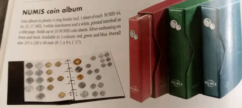 Álbum para monedas NUMIS con anillas