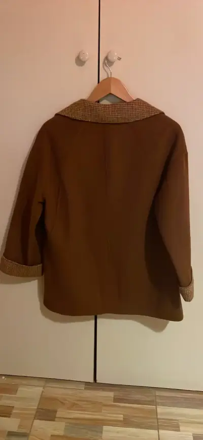 Blazer marrón con detalles a cuadros - miniatura 4