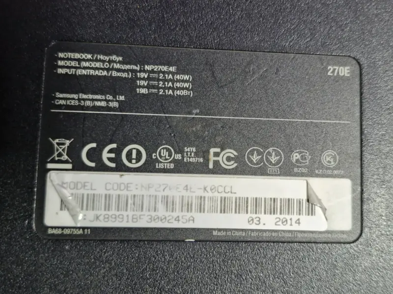 Notebook Samsung NP270E4E para repuestos - 2