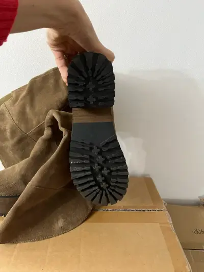 Botas de gamuza marrón con plataforma - miniatura 3