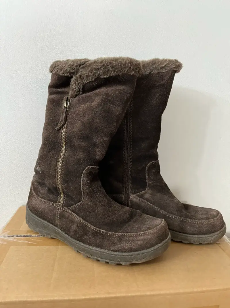 Botas de invierno marrones con forro de piel - 1