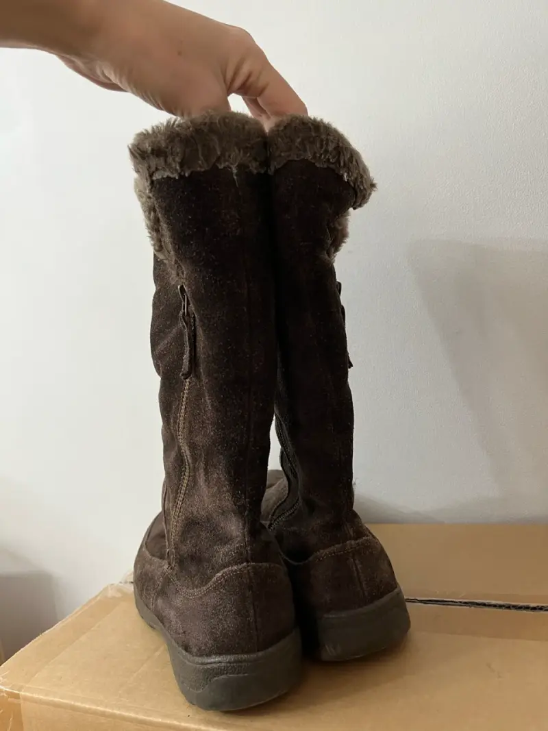 Botas de invierno marrones con forro de piel - 2