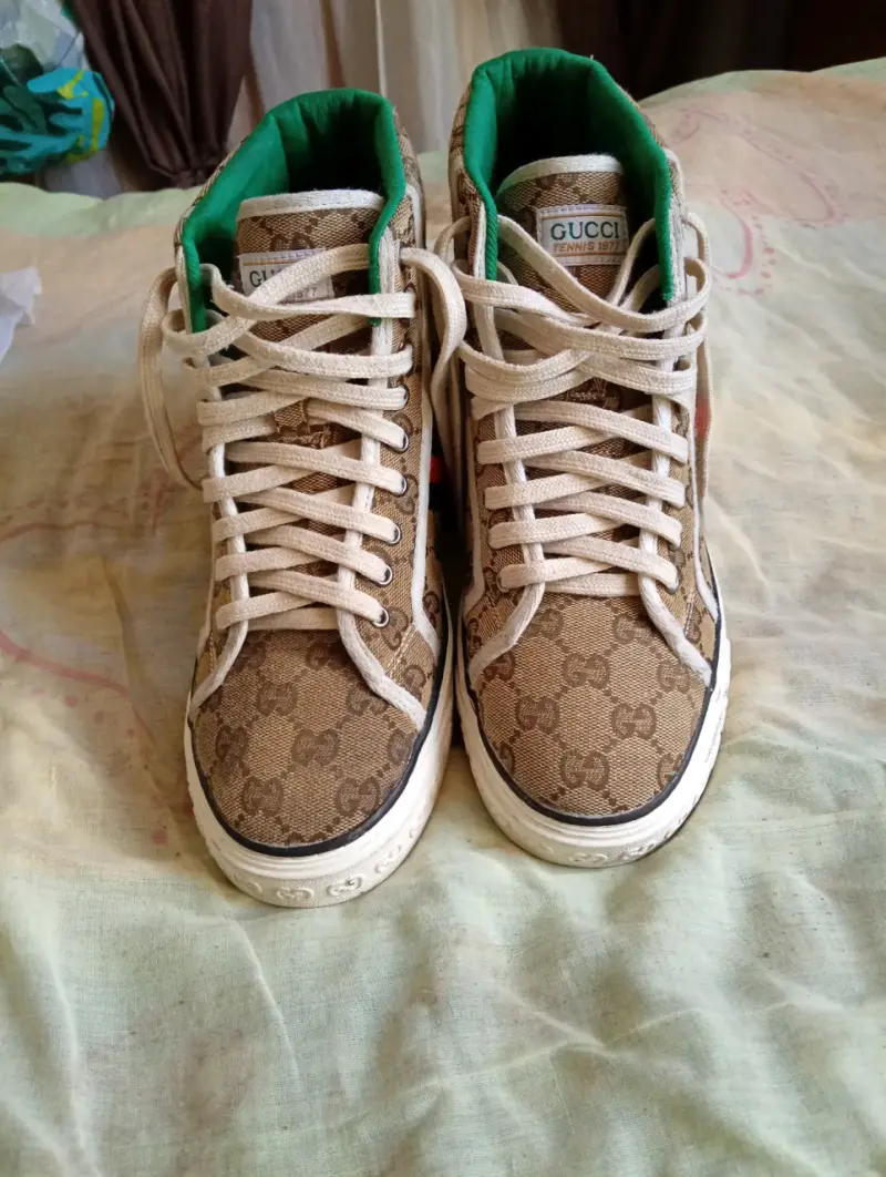 Zapatillas altas Gucci monograma beige - 2