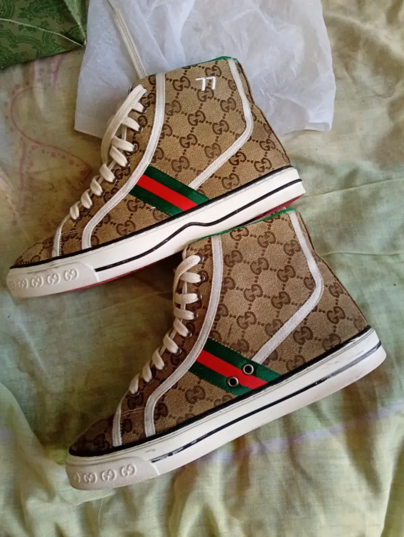 Zapatillas altas Gucci monograma beige - 6