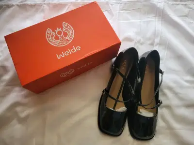 Zapatos Weide charol negro con tacón bajo - miniatura 1