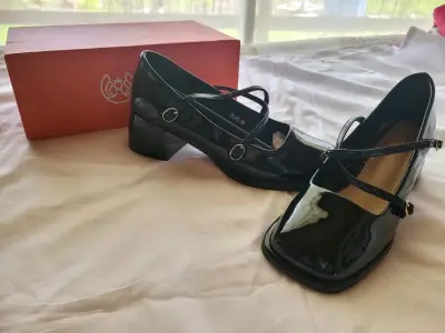 Zapatos Weide charol negro con tacón bajo - miniatura 2