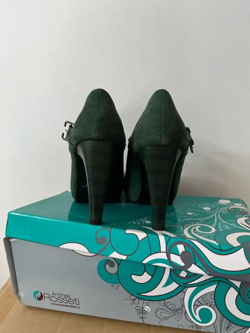 Zapatos de Tacón Verde Andrea Rosseti - 3