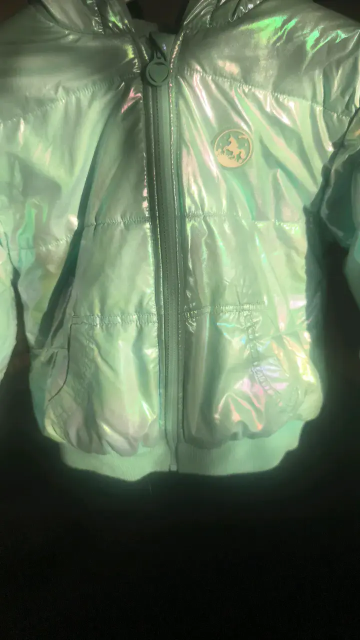 Chaqueta infantil iridiscente con capucha - 1