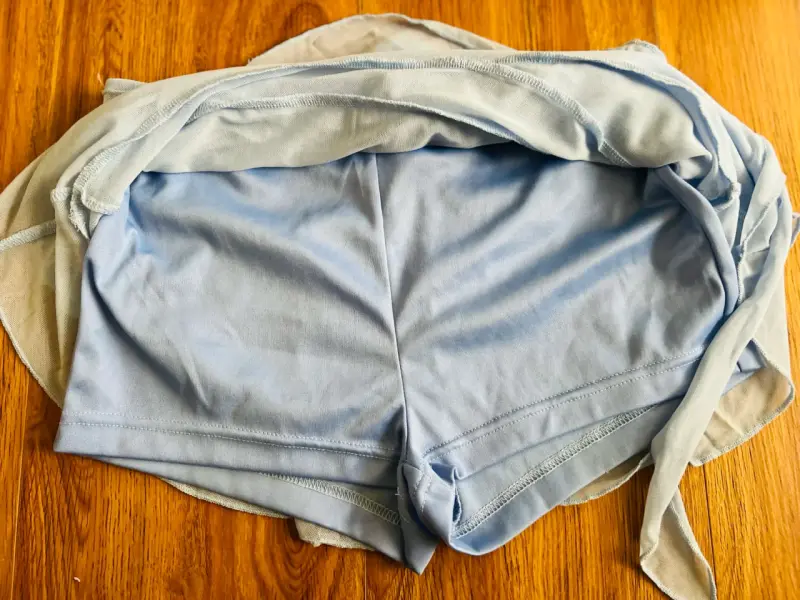 Falda short corta azul con volantes Shein - 2