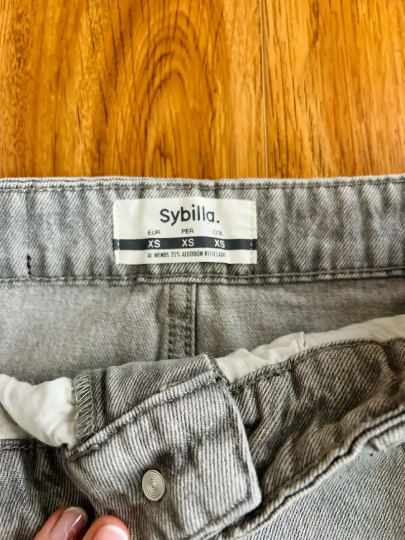 Falda de mezclilla gris con bolsillos Sybilla - 4