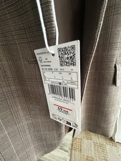 Blazer de mujer a cuadros marrón Mango - miniatura 3