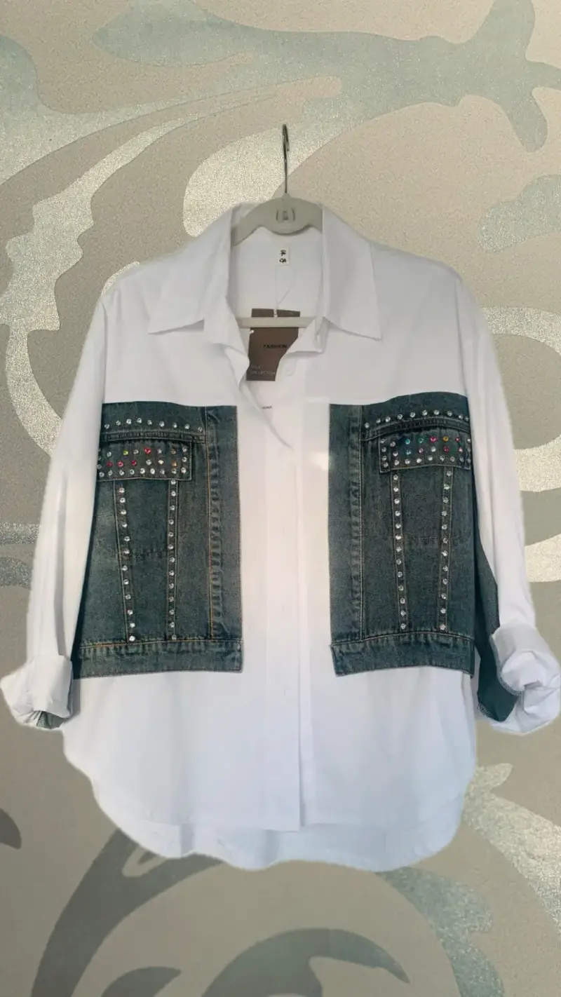 Blusa blanca con flecos y detalles bordados - 3
