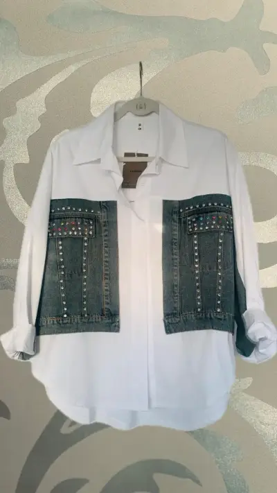 Blusa blanca con flecos y detalles bordados - miniatura 3