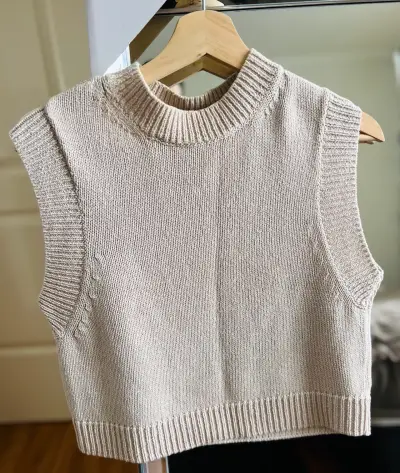 Chaleco sin mangas beige H&M de punto - miniatura 1