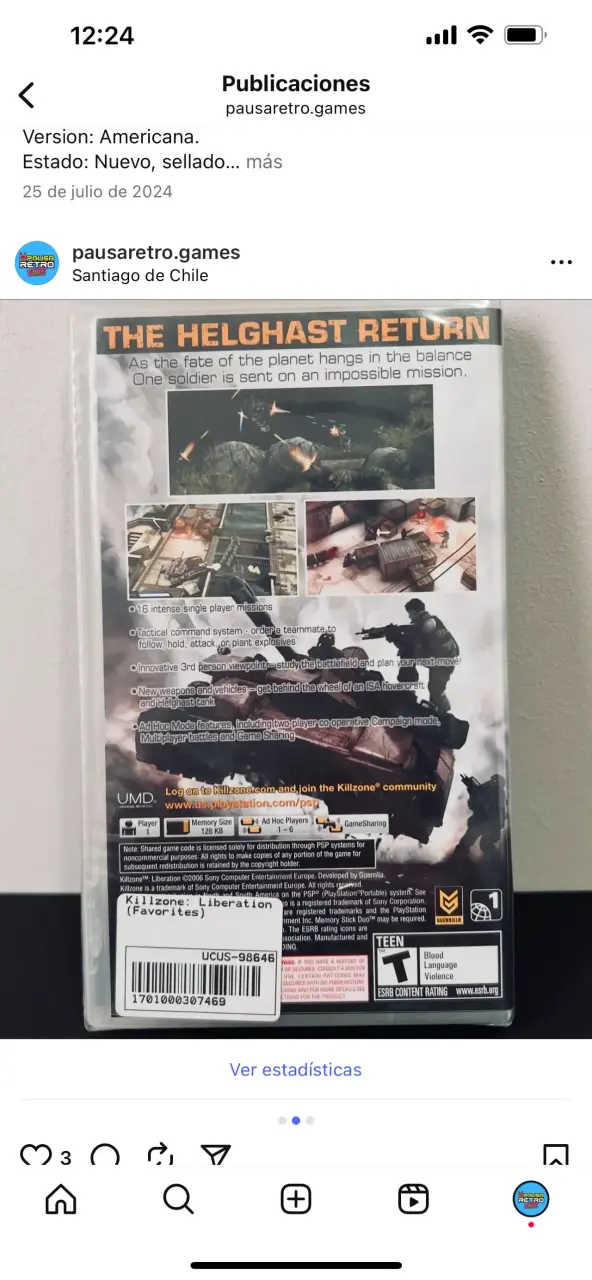 Juego PSP Killzone Liberation Nuevo Sellado - 2