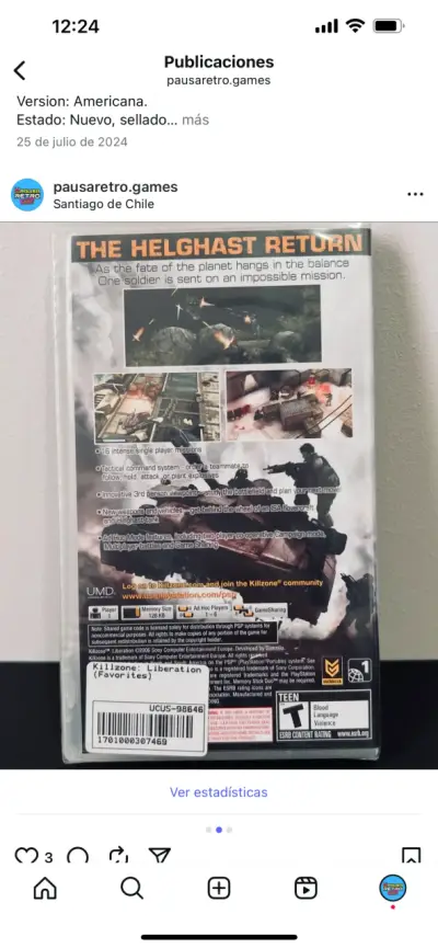 Juego PSP Killzone Liberation Nuevo Sellado - miniatura 2