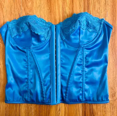 Corset azul con encaje para mujer - miniatura 1