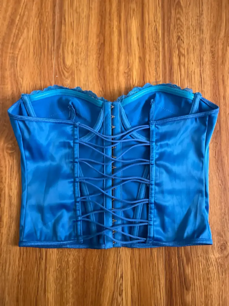 Corset azul con encaje para mujer - 2