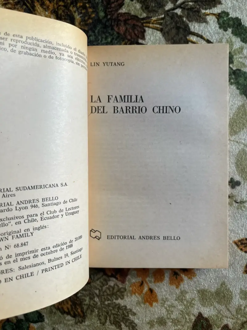 Libro 'La Familia del Barrio Chino' de Lin Yutang - 2