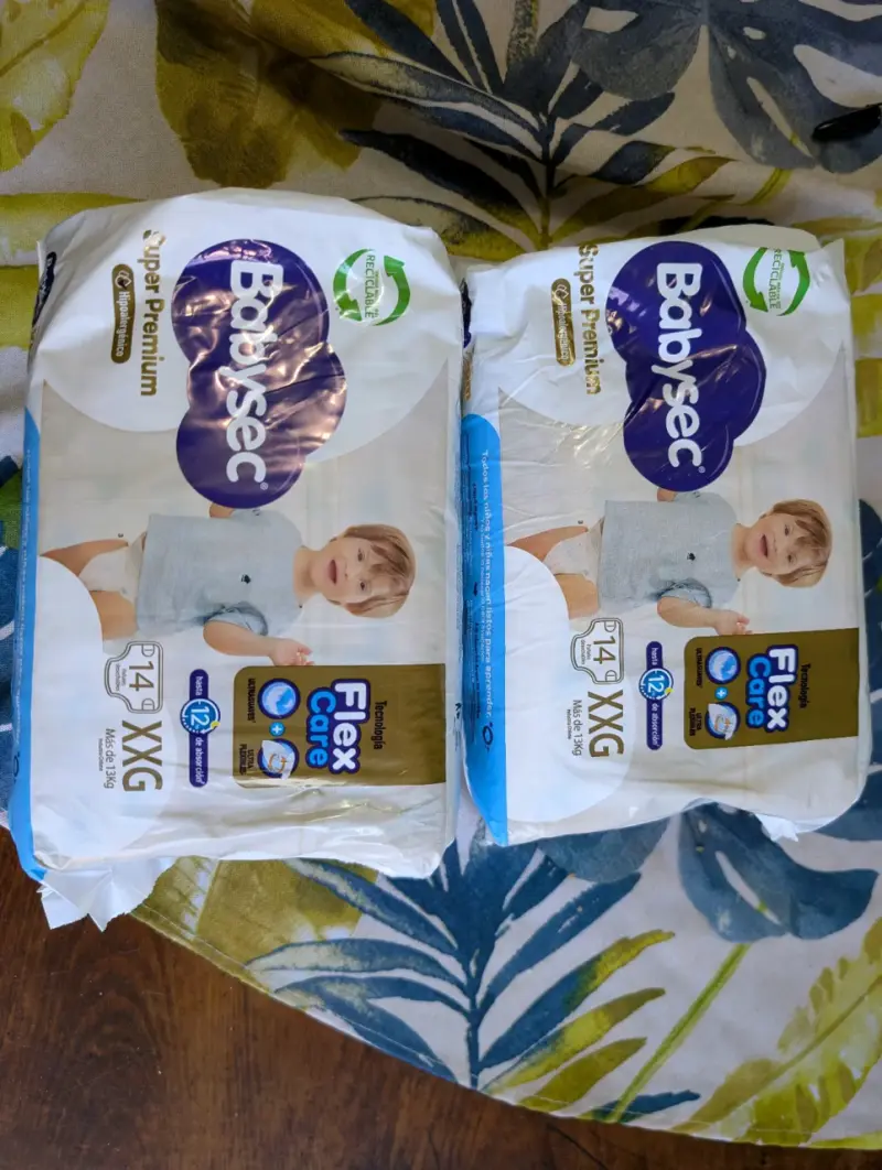 2 paqPañales Babysec Super Premium XXG 14 unidades