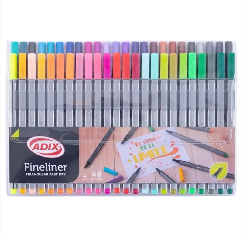 Set de 48 Plumones Fineliner Adix Colores Vivos - 1