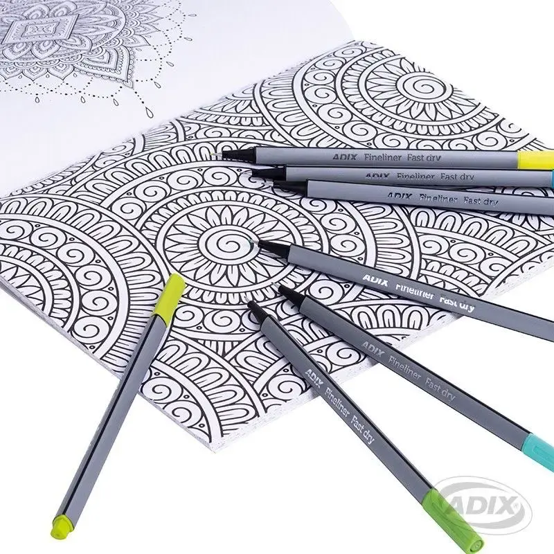 Set de 48 Plumones Fineliner Adix Colores Vivos - 2