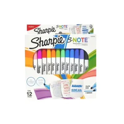 Set de 12 Marcadores Sharpie S-Note Colores Vivos - miniatura 1