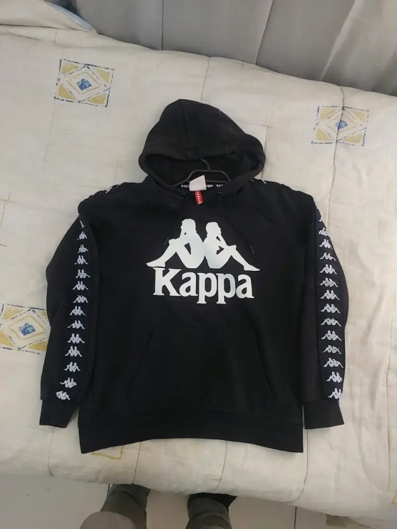 Polerón con capucha Kappa negro unisex - 1