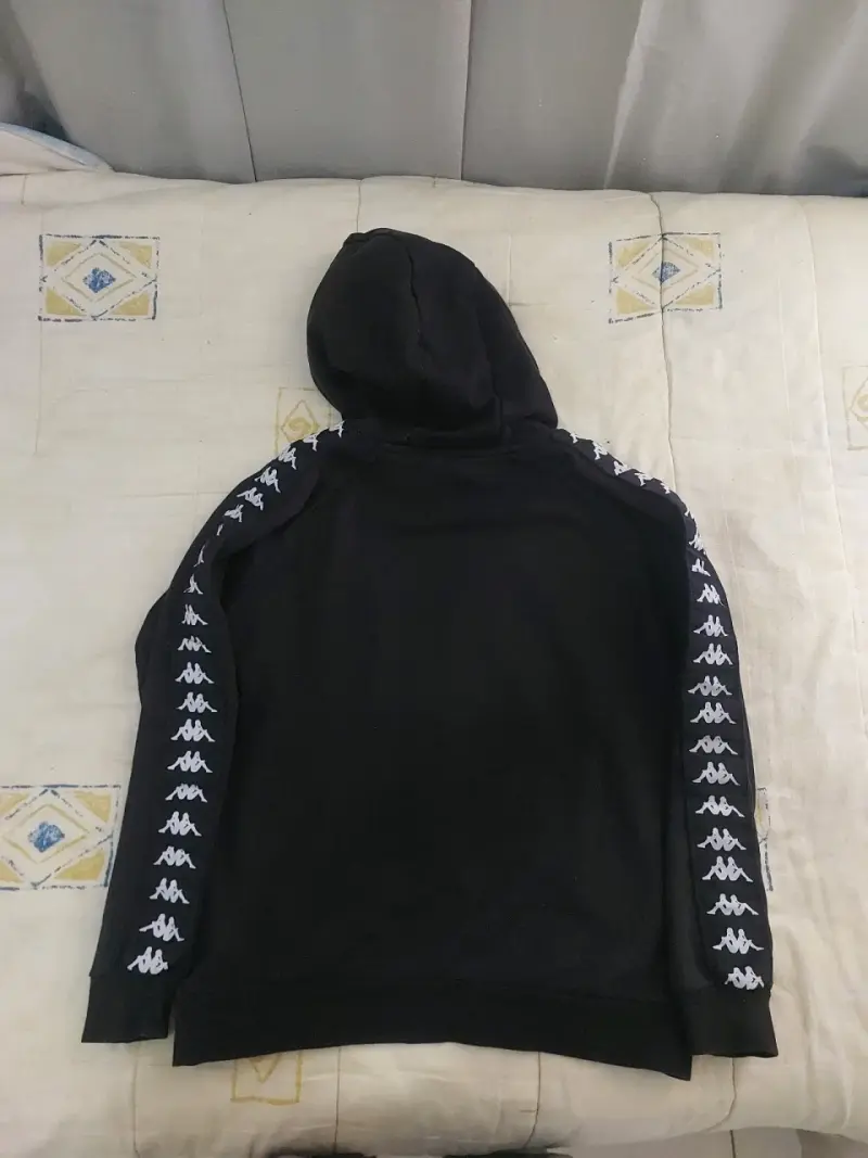 Polerón con capucha Kappa negro unisex - 2
