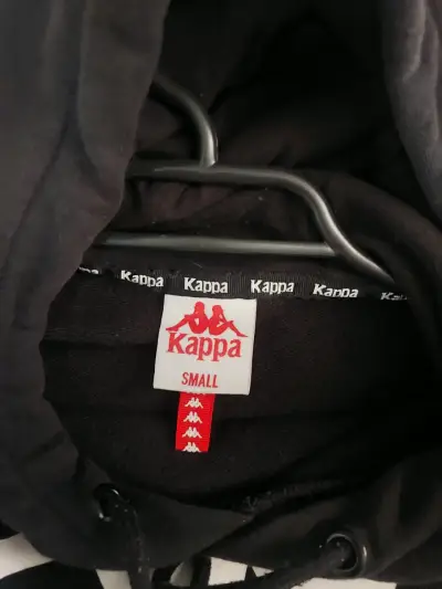 Polerón con capucha Kappa negro unisex - miniatura 3