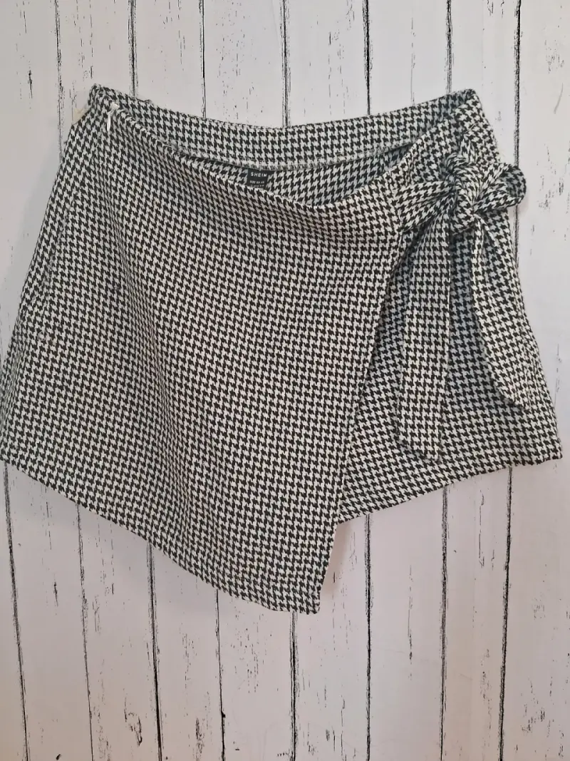 Falda corta Shein con diseño pata de gallo - 1
