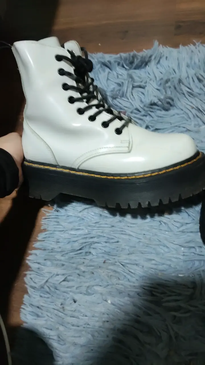 Botas blancas de cuero con plataforma C/Moran - 2