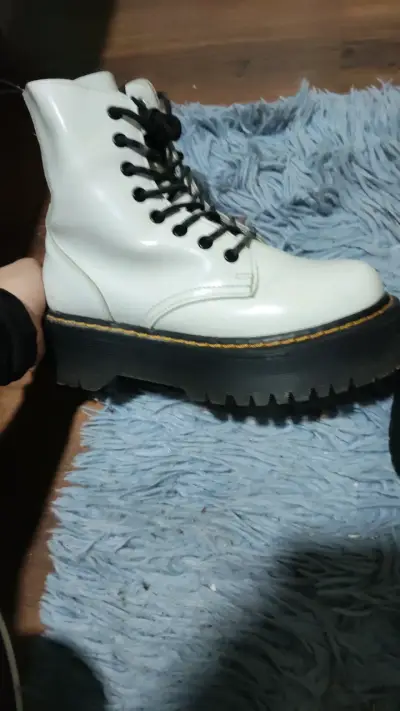 Botas blancas de cuero con plataforma C/Moran - miniatura 2