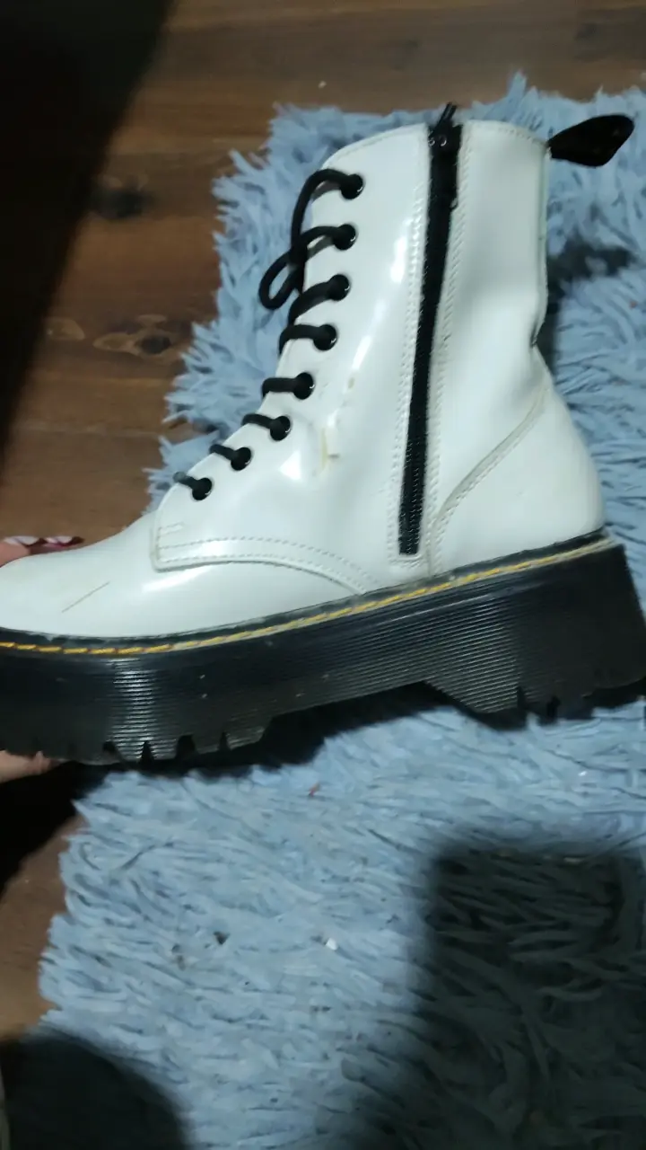 Botas blancas de cuero con plataforma C/Moran - 3
