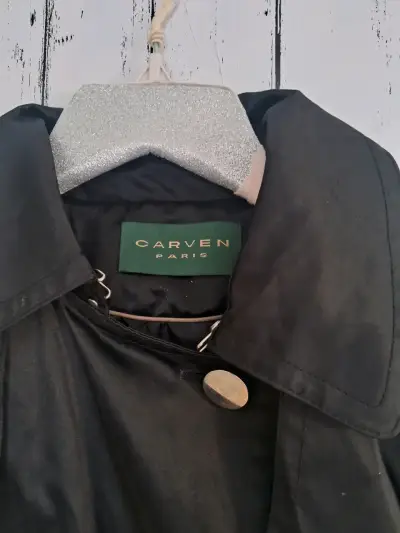 Abrigo negro Carven Paris para mujer - miniatura 3