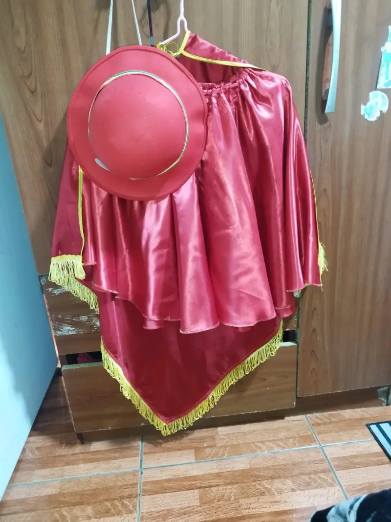 Disfraz de diablada rojo con sombrero talla 10/12 - 1
