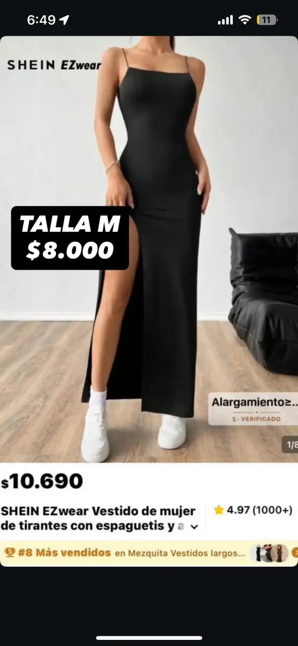 Vestido largo negro