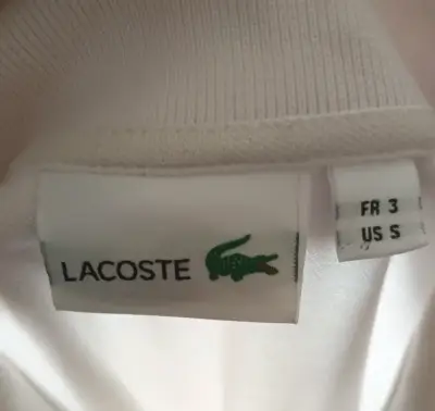 Polera Polo Blanca Lacoste Talla S - miniatura 2