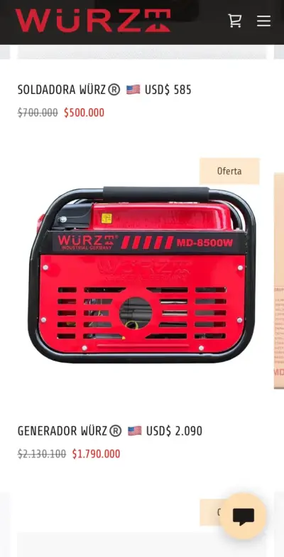 Generador Profesional Würz MD-8500W Industrial - miniatura 4