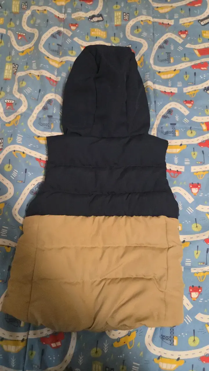 Chaleco acolchado con capucha Quechua azul y beige - 2
