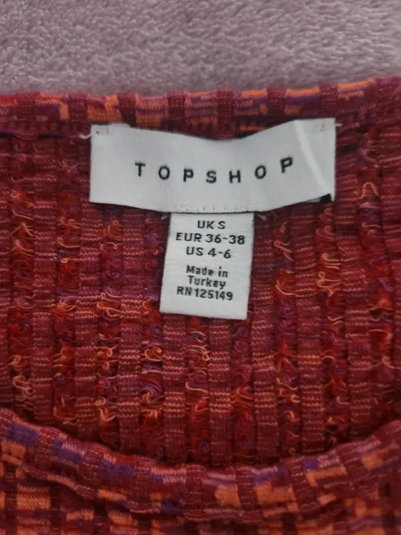 Vestido Topshop tejido rosado y naranja - 1