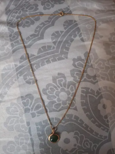 Collar Enchapado en Oro con Piedra Jade - miniatura 4