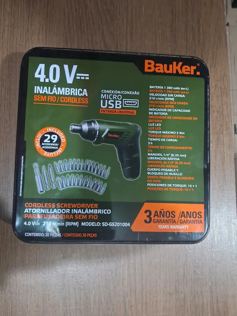 Atornillador Inalámbrico Bauker 4.0V - 2