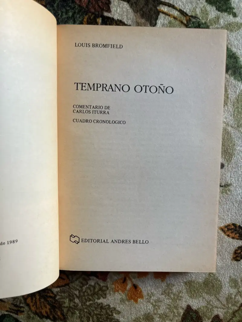 Libro 'Temprano Otoño' de Louis Bromfield - 2