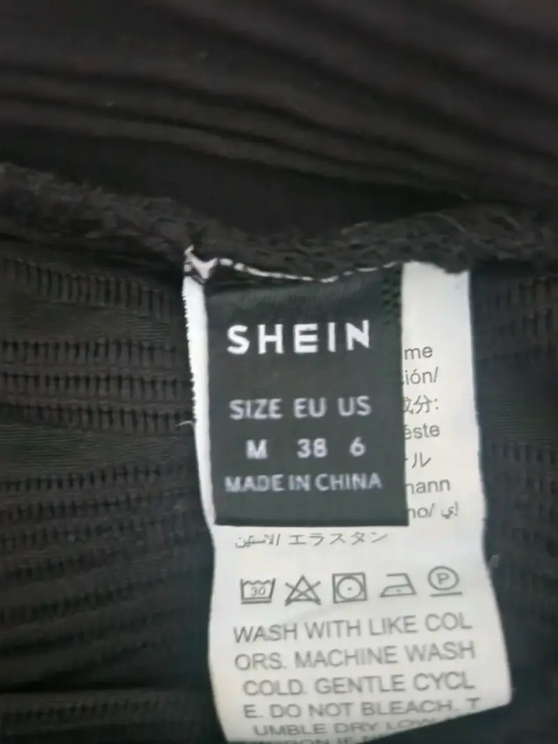 Falda larga negra plisada Shein talla M - 2